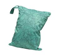 Hixingo Green Plant Pattern Wet Bag, Large Waterproof Wet Dry Bag, Reusable Nappy Stuff Sack with Double Zipper Pockets, Children's Items Dry Sack,for Clothes,Swimming,Travel (Plants 2,6 Pieces)