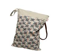 Hixingo Green Plant Pattern Wet Bag, Large Waterproof Wet Dry Bag, Reusable Nappy Stuff Sack with Double Zipper Pockets, Children's Items Dry Sack,for Clothes,Swimming,Travel (Plants,2 Pieces)