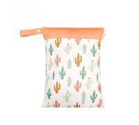 Hixingo Green Plant Print Wet Bag, Large Waterproof Wet Dry Bag, Reusable Nappy Stuff Sack with Double Zipper Pockets, Children's Items Dry Sack,for Clothes,Swimming,Travel (Plant,6 Pieces)