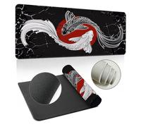 Hixingo Ink painting Carp Large Mouse Mat, Gaming Mouse Pad, XXL/XL/L Mouse Pad, Mousepad with Stitched Edges, Non-Slip Rubber Base Mouse Pads for Office Home (Black and white,1200x600x3mm)