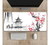 Hixingo Ink Plum Blossom Large Mouse Mat, Gaming Mouse Pad, Mouse Pad, Mousepad with Stitched Edges, Non-Slip Rubber Base Mouse Pads for Office & Home (800 * 300 * 3mm,plum bossom)