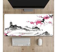 Hixingo Ink Plum Blossom Large Mouse Mat, Gaming Mouse Pad, Mouse Pad, Mousepad with Stitched Edges, Non-Slip Rubber Base Mouse Pads for Office & Home (600 * 300 * 3mm,pavilion)