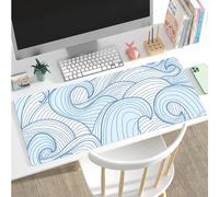 Hixingo Japanese Waves Mouse Mat, Gaming Mouse Pad, Large Mouse Mat, Mousepad with Stitched Edges, Non-Slip Rubber Base Mouse Pads for Office & Home (800x300x3mm,wave 2)