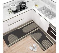 Hixingo Kitchen Rug Mat Hallway Runner Rugs, Washable Non-Slip Absorbent Quick Drying Diatom Mud Mat for Bath Floor Door Long Carpet for Sink Bathroom Laundry Room (Line Art,60x180cm)