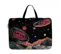 Hixingo Laptop Sleeve Case 13 14 15 inch, 3D Printing Durable Laptop Computer Bag Cover with Handle for Men Women, Easy To Clean for Laptops Protective Cover (13”,black planet 6)