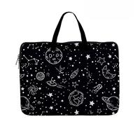 Hixingo Laptop Sleeve Case 13 14 15 inch, 3D Printing Durable Laptop Computer Bag Cover with Handle for Men Women, Easy To Clean for Laptops Protective Cover (13”,black planet 1)