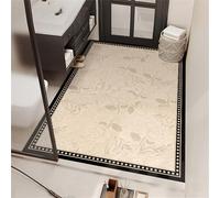 Hixingo Large Absorbent Bath Mat, Elegant Modern Printed Quick-Drying Diatomite Bathroom Mat, for Shower Floor, Kitchen Door, Washable Rubber Non-slip Bottom (Chrysanthemums,60x120cm)