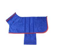 Hixingo Large Dog Drying Coats, Super Absorbent Dog Towel Robe Super Soft Dog Towel Coat Microfiber Pet Dressing Gown for Spaniels, Dachshund, Labrador, Cocker Spaniel (XL,Sapphire Blue)
