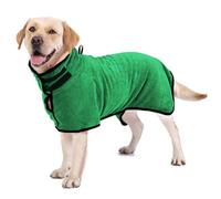 Hixingo Large Dog Drying Coats, Super Absorbent Dog Towel Robe Super Soft Dog Towel Coat Microfiber Pet Dressing Gown for Spaniels/Dachshund/Labrador/Cocker Spaniel (XL,Green)