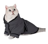 Hixingo Large Dog Drying Coats, Super Absorbent Dog Towel Robe Super Soft Dog Towel Coat Microfiber Pet Dressing Gown for Spaniels, Dachshund, Labrador, Cocker Spaniel (M,Dark grey)
