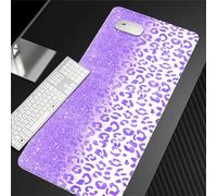 Hixingo Large Mouse Mat, Colorful Leopard Print Gaming Mouse Pad, Mouse Pad, Mousepad with Stitched Edges, Non-Slip Rubber Base Mouse Pads for Office & Home (Purple,700x300x3mm)