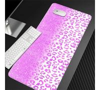 Hixingo Large Mouse Mat, Colorful Leopard Print Gaming Mouse Pad, Mouse Pad, Mousepad with Stitched Edges, Non-Slip Rubber Base Mouse Pads for Office & Home (Purple-pink,1000x500x3mm)