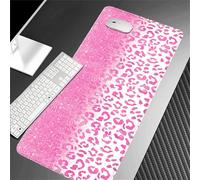 Hixingo Large Mouse Mat, Colorful Leopard Print Gaming Mouse Pad, Mouse Pad, Mousepad with Stitched Edges, Non-Slip Rubber Base Mouse Pads for Office & Home (Pink,900x400x3mm)