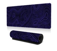 Hixingo Large Mouse Mat, Gaming Mouse Pad, 3D Abstract Contour Lines Mouse Pad, Mousepad with Stitched Edges, Non-Slip Rubber Base Mouse Pads for Office Home (600x300x3mm,Purple)