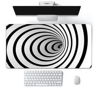 Hixingo Large Mouse Mat, Gaming Mouse Pad, 3D Optical Illusions Mouse Pad, Mousepad with Stitched Edges, Non-Slip Rubber Base Mouse Pads for Office Home (Swirl,1000x500x3mm)