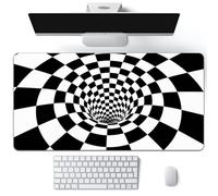 Hixingo Large Mouse Mat, Gaming Mouse Pad, 3D Optical Illusions Mouse Pad, Mousepad with Stitched Edges, Non-Slip Rubber Base Mouse Pads for Office Home (Black white,700x300x3mm)