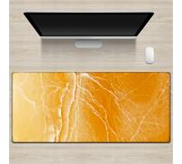 Hixingo Large Mouse Mat, Gaming Mouse Pad, 3D Simple Marble Mouse Pad, Mousepad with Stitched Edges, Non-Slip Rubber Base Mouse Pads for Office Home (900x400x3mm,Orange)