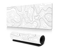 Hixingo Large Mouse Mat, Gaming Mouse Pad, Abstract Line Mouse Pad, Mousepad with Stitched Edges, Non-Slip Rubber Base Mouse Pads for Office & Home (900 * 400 * 3mm,Stripe C)