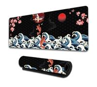 Hixingo Large Mouse Mat, Gaming Mouse Pad, Carp Series Mouse Pad, Mousepad with Stitched Edges, Non-Slip Rubber Base Mouse Pads for Office & Home (Carp 8,800x300x3mm)