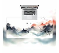 Hixingo Large Mouse Mat, Gaming Mouse Pad, Landscape Mouse Pad, Mousepad with Stitched Edges, Non-Slip Rubber Base Mouse Pads for Office & Home (900 * 400 * 2mm,wild geese)