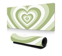 Hixingo Large Mouse Mat, Gaming Mouse Pad, Multi-Color Love Mouse Pad, Mousepad with Stitched Edges, Non-Slip Rubber Base Mouse Pads for Office Home (800x300x3mm,Green)