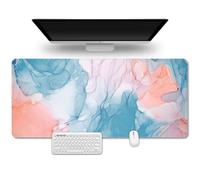 Hixingo Large Mouse Mat, Gaming Mouse Pad, Nordic Marble Style Mouse Pad, Mousepad with Stitched Edges, Non-Slip Rubber Base Mouse Pads for Office Home (Orange,800x300x3mm)