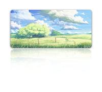 Hixingo Large Mouse Mat, Gaming Mouse Pad, Pastoral Scenery Mouse Pad, Mousepad with Stitched Edges, Non-Slip Rubber Base Mouse Pads for Office Home (800x300x3mm,Grassland)