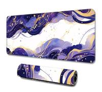 Hixingo Large Mouse Mat, Gaming Mouse Pad, Purple Abstract Marble Mouse Pad, Mousepad with Stitched Edges, Non-Slip Rubber Base Mouse Pads for Office Home (1200x600x3mm,Purple 1)