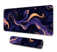 Hixingo Large Mouse Mat, Gaming Mouse Pad, Purple Abstract Marble Mouse Pad, Mousepad with Stitched Edges, Non-Slip Rubber Base Mouse Pads for Office Home (700x300x3mm,Purple 10)