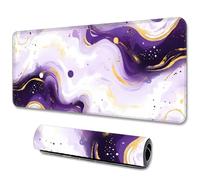 Hixingo Large Mouse Mat, Gaming Mouse Pad, Purple Abstract Marble Mouse Pad, Mousepad with Stitched Edges, Non-Slip Rubber Base Mouse Pads for Office Home (700x300x3mm,Purple 6)