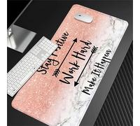 Hixingo Large Mouse Mat, Gaming Mouse Pad, Sequined Letters Mouse Pad, Mousepad with Stitched Edges, Non-Slip Rubber Base Mouse Pads for Office & Home (Orange,700x300x3mm)