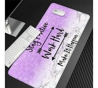 Hixingo Large Mouse Mat, Gaming Mouse Pad, Sequined Letters Mouse Pad, Mousepad with Stitched Edges, Non-Slip Rubber Base Mouse Pads for Office & Home (Purple,800x300x3mm)