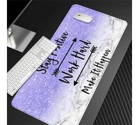 Hixingo Large Mouse Mat, Gaming Mouse Pad, Sequined Letters Mouse Pad, Mousepad with Stitched Edges, Non-Slip Rubber Base Mouse Pads for Office & Home (Blue purple,1200x600x3mm)
