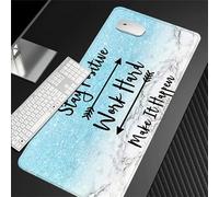 Hixingo Large Mouse Mat, Gaming Mouse Pad, Sequined Letters Mouse Pad, Mousepad with Stitched Edges, Non-Slip Rubber Base Mouse Pads for Office & Home (Blue,800x300x3mm)