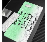 Hixingo Large Mouse Mat, Gaming Mouse Pad, Sequined Letters Mouse Pad, Mousepad with Stitched Edges, Non-Slip Rubber Base Mouse Pads for Office & Home (Green,800x300x3mm)