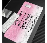Hixingo Large Mouse Mat, Gaming Mouse Pad, Sequined Letters Mouse Pad, Mousepad with Stitched Edges, Non-Slip Rubber Base Mouse Pads for Office & Home (Pink,600x300x3mm)