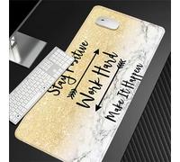 Hixingo Large Mouse Mat, Gaming Mouse Pad, Sequined Letters Mouse Pad, Mousepad with Stitched Edges, Non-Slip Rubber Base Mouse Pads for Office & Home (Yellow,900x400x3mm)