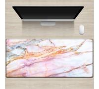 Hixingo Large Mouse Mat, Gaming Mouse Pad, Watercolor Marble Mouse Pad, Mousepad with Stitched Edges, Non-Slip Rubber Base Mouse Pads for Office Home (1000x500x3mm,Pink)