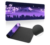 Hixingo Large Mouse Mat, Mount Fuji print Gaming Mouse Pad, Mouse Pad, Mousepad with Stitched Edges, Non-Slip Rubber Base Mouse Pads for Office & Home (Purple,800x300x3mm)