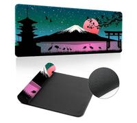 Hixingo Large Mouse Mat, Mount Fuji print Gaming Mouse Pad, Mouse Pad, Mousepad with Stitched Edges, Non-Slip Rubber Base Mouse Pads for Office & Home (Green,900x400x3mm)