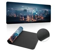 Hixingo Large Mouse Mat, Wonders of the World Gaming Mouse Pad, Mouse Pad, Mousepad with Stitched Edges, Non-Slip Rubber Base Mouse Pads for Office Home (600x300x3mm,Hong Kong)