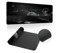 Hixingo Large Mouse Mat, Wonders of the World Gaming Mouse Pad, Mouse Pad, Mousepad with Stitched Edges, Non-Slip Rubber Base Mouse Pads for Office Home (700x300x3mm,Moon)