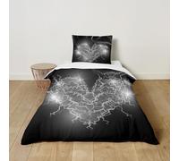 Hixingo Lightning Printed Duvet Cover Sets for Kids,Microfiber Duvet Cover Set Includes Quilt Cover and Pillowcase,Cosy Bedding for Boy and Girl,2pcs (Heart Shape,140x200 cm + 65x65 cm)