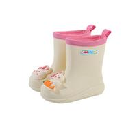 Hixingo Lightweight Toddler Rain Boots for Little Kids Unisex Boys Girls 1-6 Years Old Waterproof Non-Slip Children Wellies Rainboots Outdoors for Spring Summer, School (Beige bunny,UK child 9)