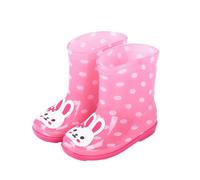 Hixingo Lightweight Toddler Rain Boots for Little Kids Unisex Boys Girls 1-6 Years Old Waterproof Non-Slip Children Wellies Rainboots Outdoors for Spring Summer, School (Pink bunny,7)