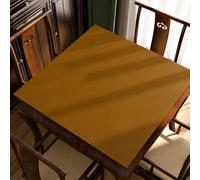 Hixingo Mahjong Mat for Table 31.5"x31.5", Solid Color Mahjong Table Mat Anti Slip Noise Reduction Rubber Gaming Pad Portable for Board Games, Tile Games and Cards (Yellow-brown,1)