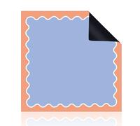 HIxingo Mahjong Mat for Table, 31.5x31.5" Cute Aesthetic Solid Color Mahjong Table Mat Anti Slip Noise Reduction Rubber Gaming Pad with Travel Bag for Board Games, Tile Games (Blue + Orange)