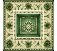Hixingo Mahjong Mat for Table, Moroccan Mosaic Vacation Style (Yellow,31.5x31.5")