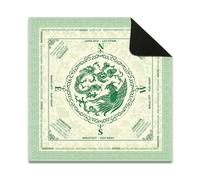 Hixingo Mahjong Mat with Rules for Table 19.7”-35.4” (Green Dragon,23.6”x23.6”)