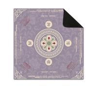 Hixingo Mahjong Mat with Rules for Table 19.7”-35.4” (Light Purple,19.7”x19.7”)